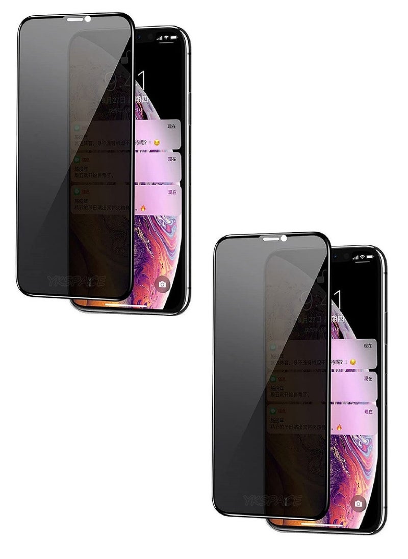 we3 2 Pieces Tempered Glass Screen Protector Anti-Spy Privacy Designed For iPhone 11 Pro Max Full Glue Edge to Edge Full Screen Coverage And Bubble Free - Image 1