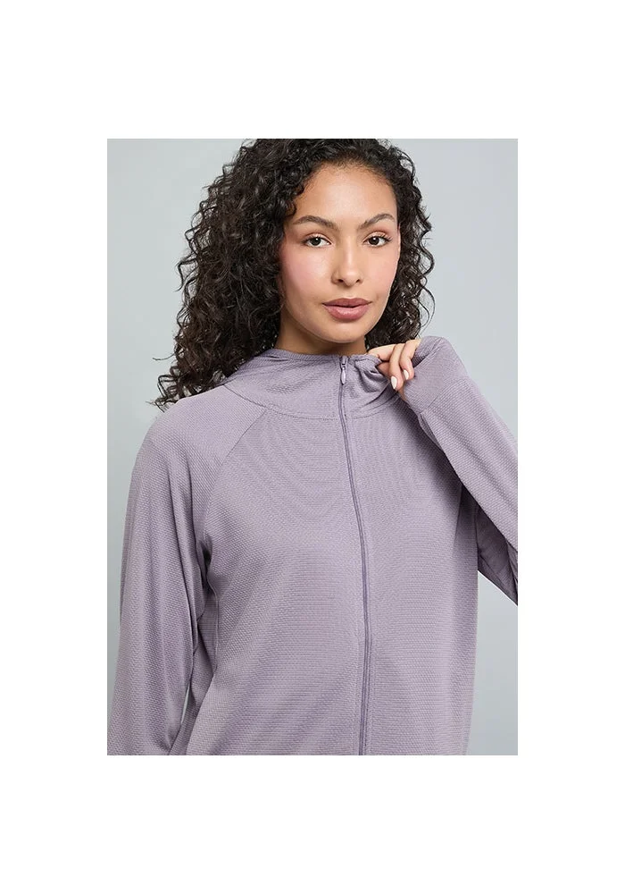 R&b  Solid Active Hooded Jacket with Zipper Closure for Women | Best Price UAE