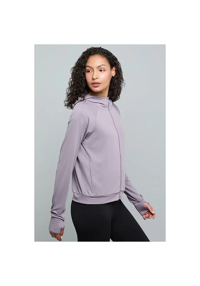 R&b  Solid Active Hooded Jacket with Zipper Closure for Women | Best Price UAE