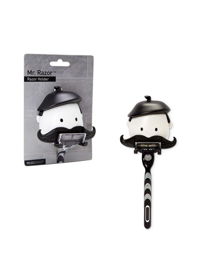 PELEG DESIGN Mr. Razor Suction Razor Holder Shaving Razor Hook For Shower Bathroom Bath Mirror Fun Unique Gift Idea Gifts For Dad - Image 1