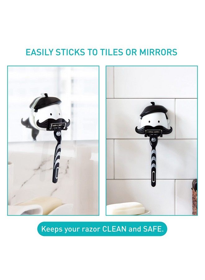 PELEG DESIGN Mr. Razor Suction Razor Holder Shaving Razor Hook For Shower Bathroom Bath Mirror Fun Unique Gift Idea Gifts For Dad - Image 3