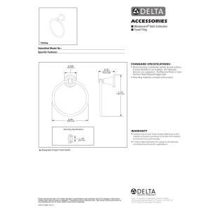 Delta Windemere (1-Pack) Hand Towel Holder Polished Chrome Towel Racks for Bathroom Wall Round Towel Ring Holder for Bath Towel Hanger for Kitchen, Bathroom Accessories 70046 - Image 4
