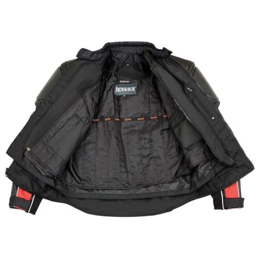 NexGen Men's Combo Leather/Nylon/Mesh Sport Bike Jacket (Black/Red, XXX-Large) - Image 4