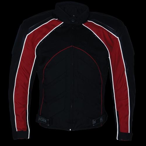 NexGen Men's Combo Leather/Nylon/Mesh Sport Bike Jacket (Black/Red, XXX-Large) - Image 5