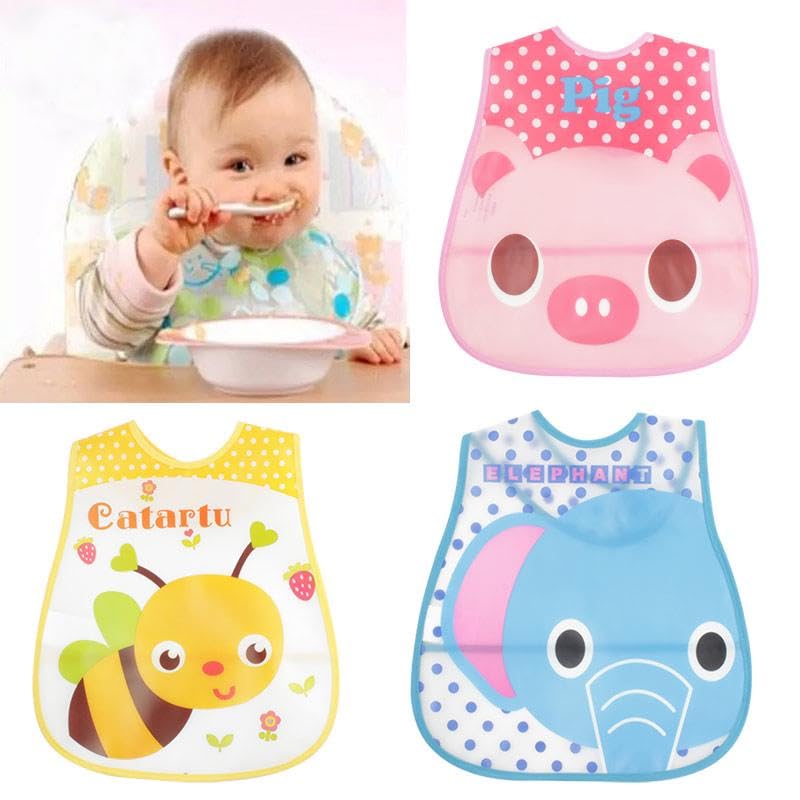 CUTEABLY Baby Feeding Bibs, Set of 4, Colourful Printed Designs, (0-18 Months) - Image 5