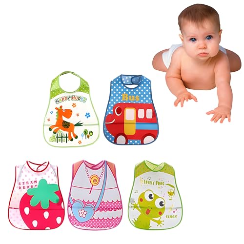 CUTEABLY Baby Feeding Bibs, Set of 4, Colourful Printed Designs, (0-18 Months) - Image 3