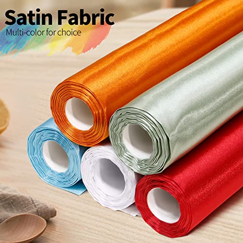 Horbaunal Sage Green Satin Fabric 60 Inch Wide by The Yard, Soft Charmeuse Satin Fabric for Wedding Dress, DIY Craftings, Costumes, 5 Yard - Image 2
