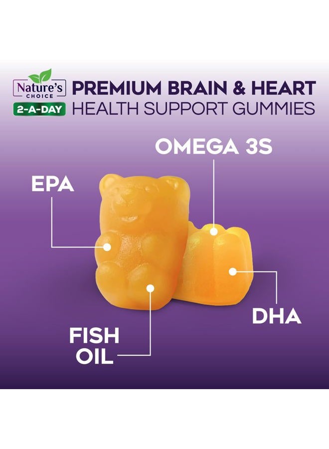 Nature's Choice Omega 3 Fish Oil Gummies - Triple Strength Omega 3 Gummy Vitamins, High Absorption EPA & DHA Fatty Acids, for Heart Health & Brain Support, Nature's Fish Oil Supplement, Orange Flavor - 120 Gummies - Image 3