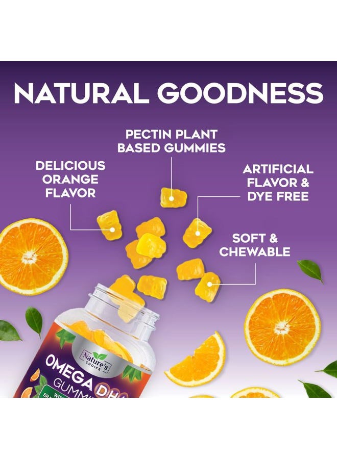Nature's Choice Omega 3 Fish Oil Gummies - Triple Strength Omega 3 Gummy Vitamins, High Absorption EPA & DHA Fatty Acids, for Heart Health & Brain Support, Nature's Fish Oil Supplement, Orange Flavor - 120 Gummies - Image 5