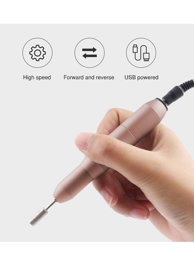 KASTWAVE Electric Nail Files, Nail Drill Portable Electric Nail File 20,000 RPM with 6 Changeable Drills and Sand Bands for Exfoliating, Grinding, Polishing, Nail Removing, Acrylic Nail Tools - Image 5