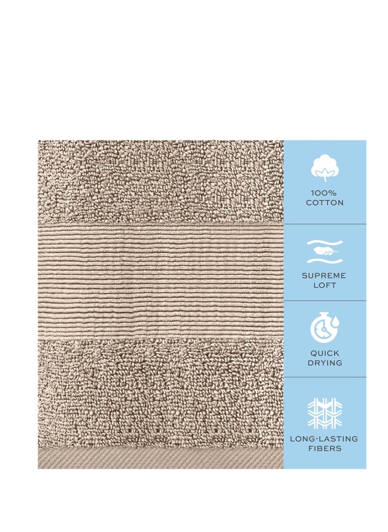 White Classic White Classic Resort Collection Soft Washcloth Face & Body Towel Set | 12x12 Luxury Hotel Plush & Absorbent Cotton Washclothes [12 Pack, Taupe]  - Image 3