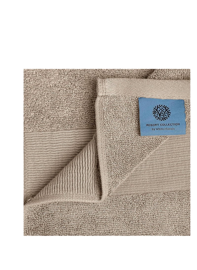 White Classic White Classic Resort Collection Soft Washcloth Face & Body Towel Set | 12x12 Luxury Hotel Plush & Absorbent Cotton Washclothes [12 Pack, Taupe]  - Image 4