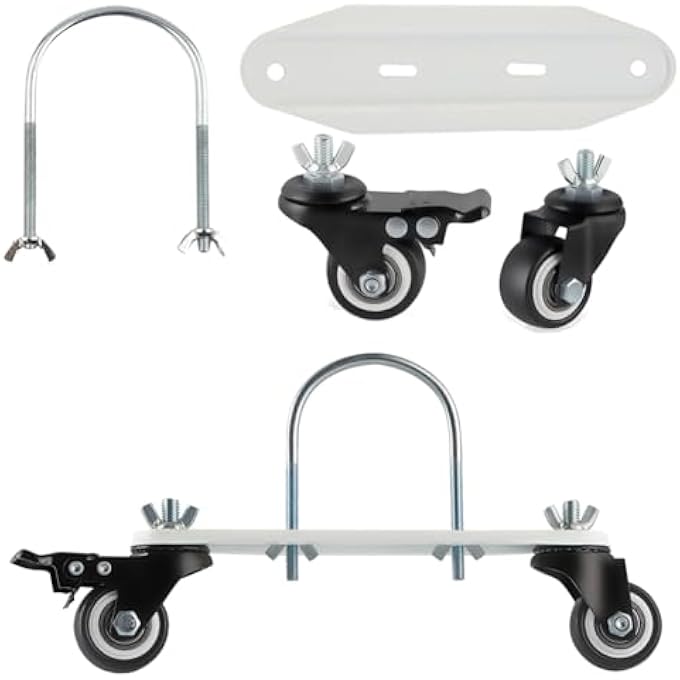 MOBILE PULLEY HOLDER FOR OIL FILLED RADIATOR 360SWIVEL ELECTRIC HEATER FRAME BASE WITH WHEELS AND BRAKE,CARBON STEEL CASTERS,1 PAIR - Image 1