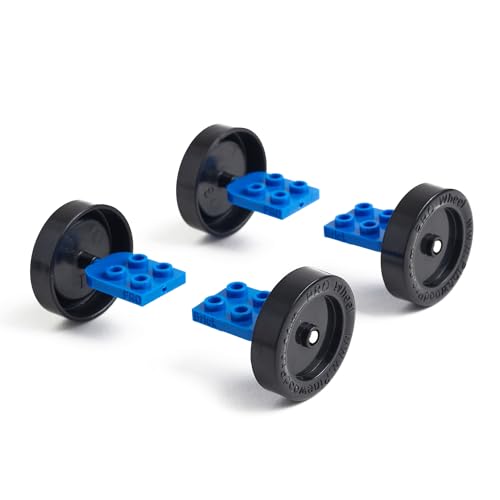 Pinewood Pro Brick Derby™ Wheel and Axle Assembly Set for Brick Derby™ Car Racing | Set of 4 | Snaps on to Any Brick Part | Lego® Compatible Wheels | Custom Engineered for Speed by Pinewood Pro - Image 1
