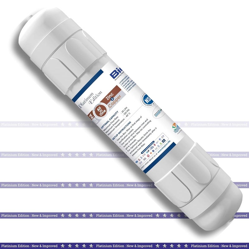 BioPlus Bio Zinc Copper 9in1 H2AAA Water Filter HydrogenRich Antioxidant Mineralising Alkaline 11 inch - Image 1