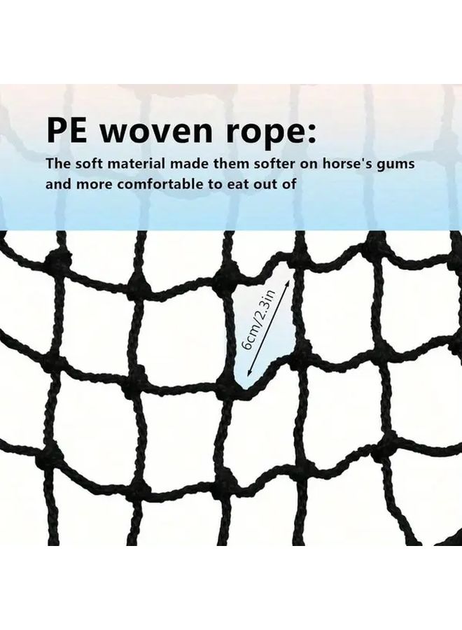 2 Pack White Polyester Horse Slow Feed Hay Nets Large Small Opening Forage Feeder - Image 3