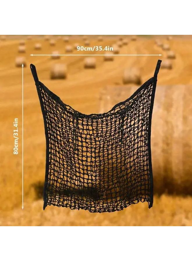 2 Pack White Polyester Horse Slow Feed Hay Nets Large Small Opening Forage Feeder - Image 2