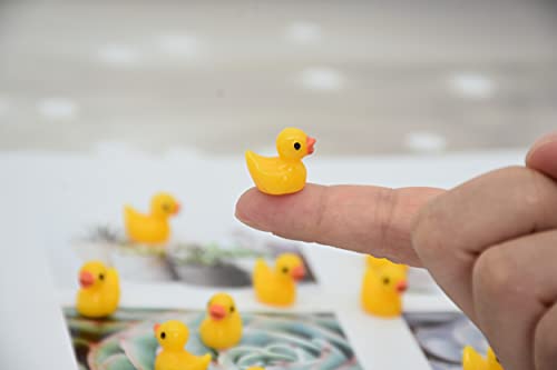 Yuronam 70 Pcs Tiny Ducks Mini Resin Ducks Miniature Ornaments for Slime Dollhouse Garden DecorationYellow - Image 5