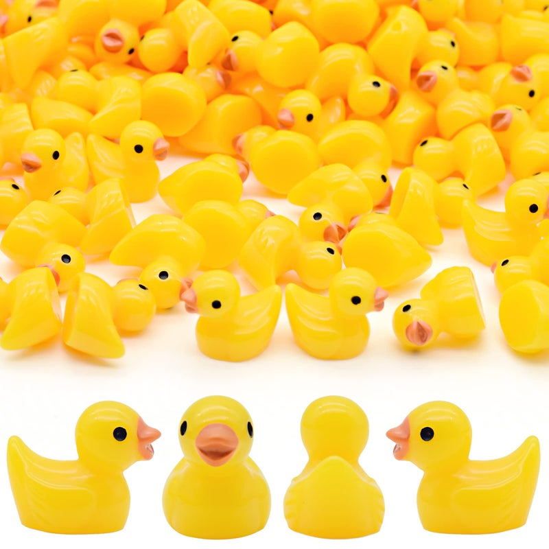 Yuronam 70 Pcs Tiny Ducks Mini Resin Ducks Miniature Ornaments for Slime Dollhouse Garden DecorationYellow - Image 3