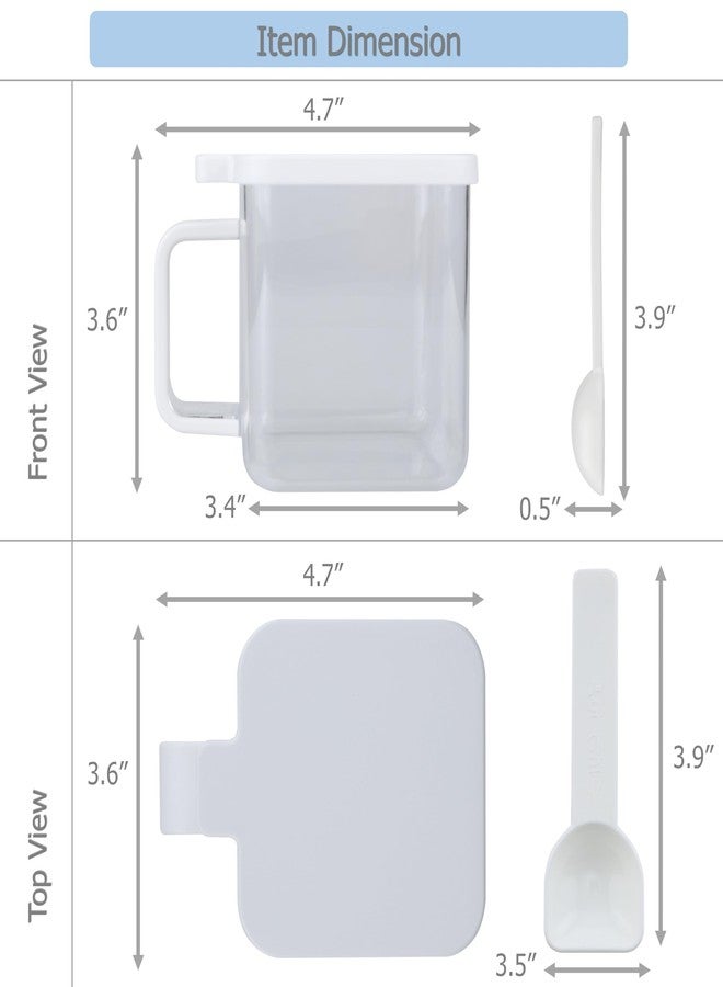 EIKS 2 Pack Condiment Pots Cubic Shaped with Spoon for Storing and Serving Spice Salt Sugar Pepper in Home Kitchen Counter Restaurant - Image 3