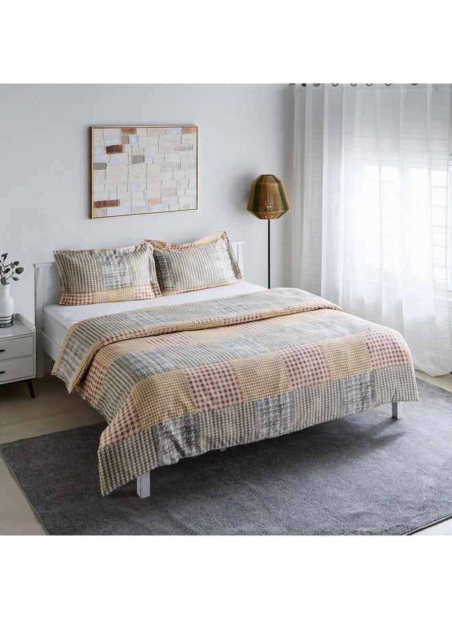 Home Box Houston Veilth 3-Piece Printed Cotton King Duvet Quilt Cover Set 220 x 220 cm  - Image 1
