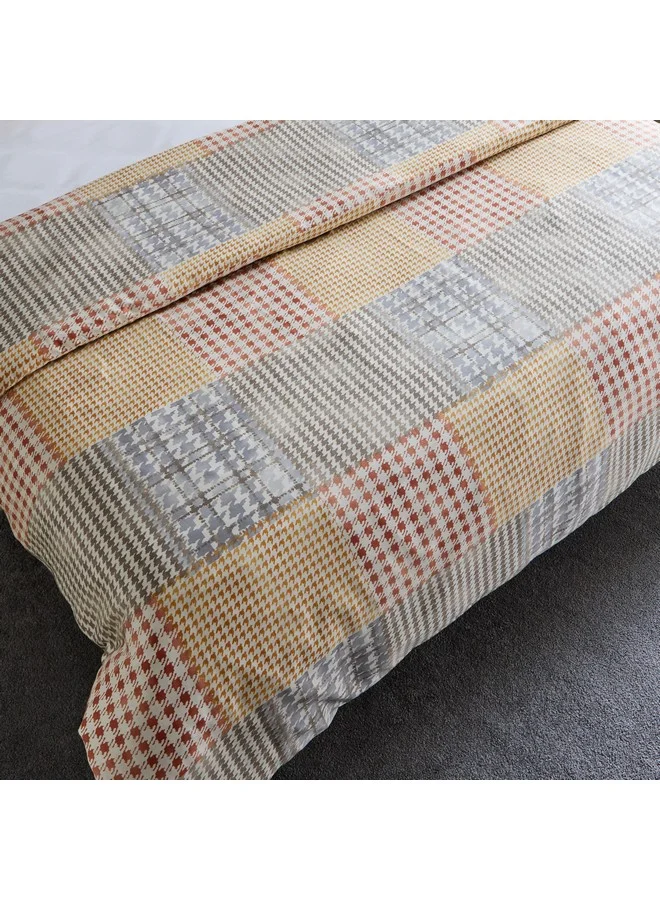Home Box Houston Veilth 3-Piece Printed Cotton King Duvet Quilt Cover Set 220 x 220 cm