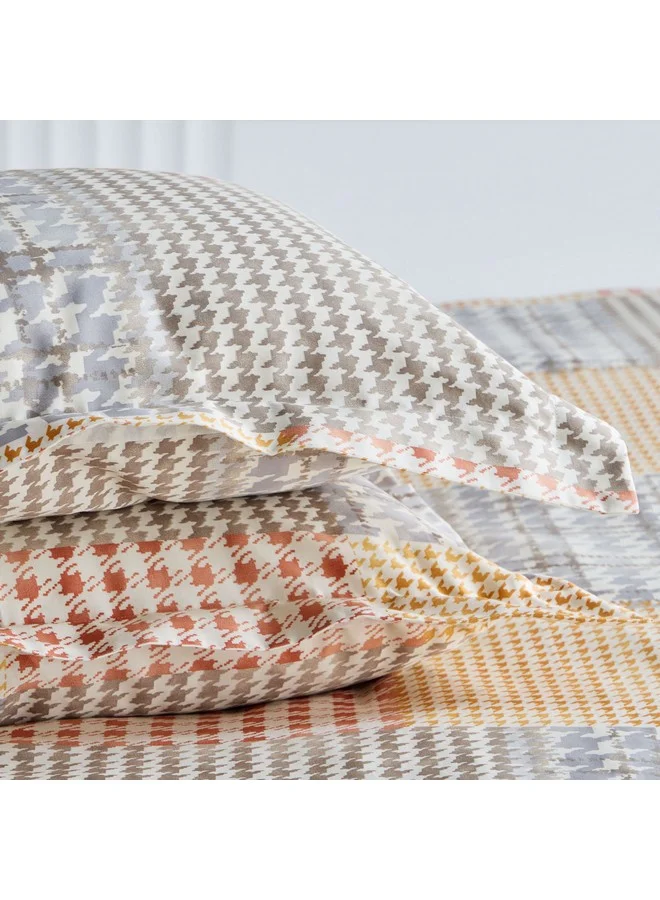 Home Box Houston Veilth 3-Piece Printed Cotton King Duvet Quilt Cover Set 220 x 220 cm
