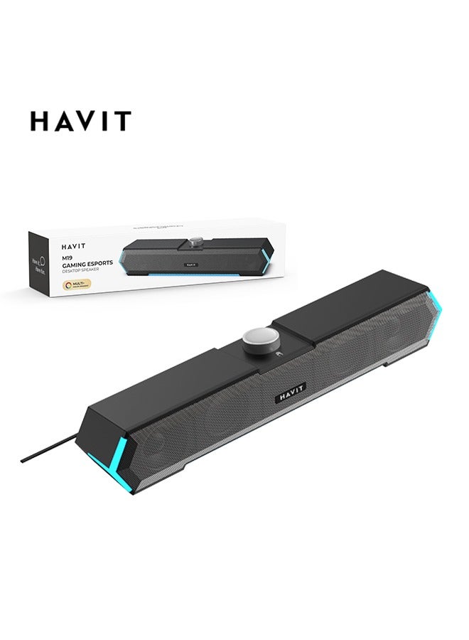havit HAVIT 4D Computer Speakers, 52mm Drivers USB Speakers, Dustproof Rgb Speakers, Suitable for Music, TV, Computer, Games /380*69*63mm  - Image 1