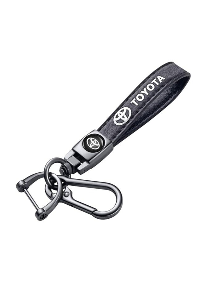 Generic Premium Genuine Leather Toyota Car Keychain for Men & Women – Durable Key Ring Accessories, Ideal Family Gift, Car Enthusiast Present - Image 1