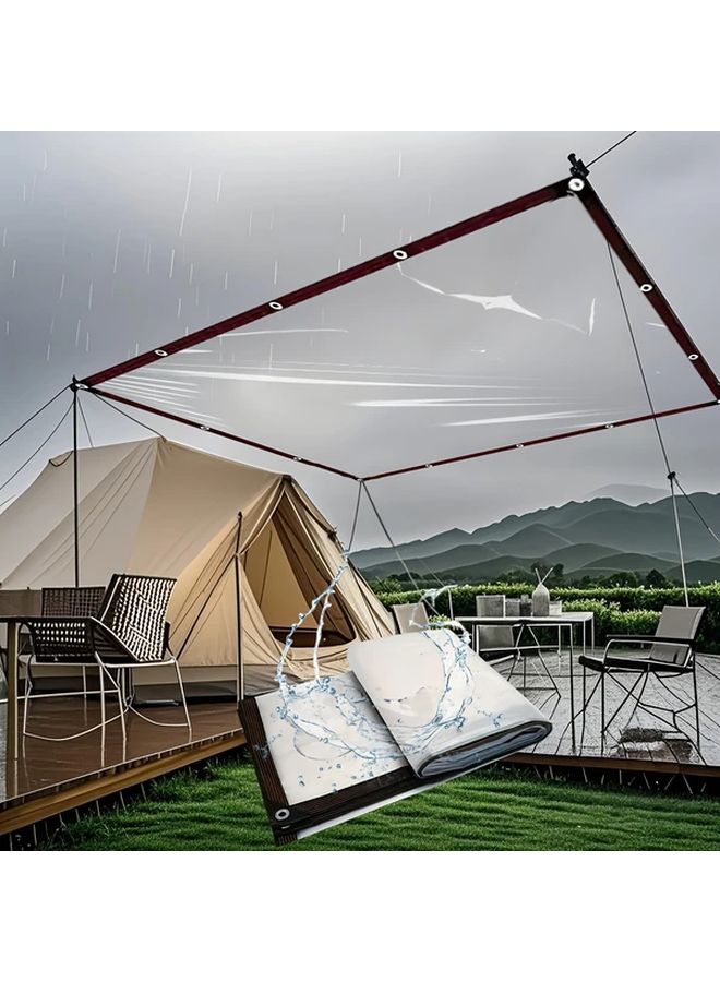 Heavy Duty Clear PE Vinyl Tarp 78 74inch X 78 74inch Rain Moisture Protection Outdoor - Image 5