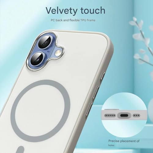VONZEE Magnetic for iPhone 17 Case (2025)(Compatible with MagSafe)(Military Grade Drop Protection) Matte Shockproof with Anti-Fingerprint Phone Cover, 6.3''|White - Image 3