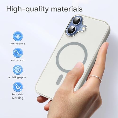VONZEE Magnetic for iPhone 17 Case (2025)(Compatible with MagSafe)(Military Grade Drop Protection) Matte Shockproof with Anti-Fingerprint Phone Cover, 6.3''|White - Image 5