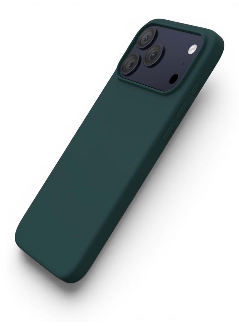 Premium soft silicone back cover designed for iPhone 17 Pro Max with full camera protection, shock absorption, anti-slip grip, and comfortable slim-fit design.
