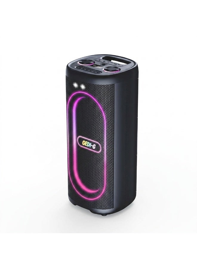 GD-2611 Portable Bluetooth Speaker Karaoke with 2 Wireless Microphones, Remote Control, and Interactive Lights - Image 1