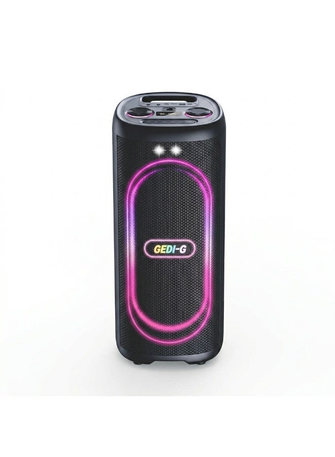GD-2611 Portable Bluetooth Speaker Karaoke with 2 Wireless Microphones, Remote Control, and Interactive Lights - Image 2