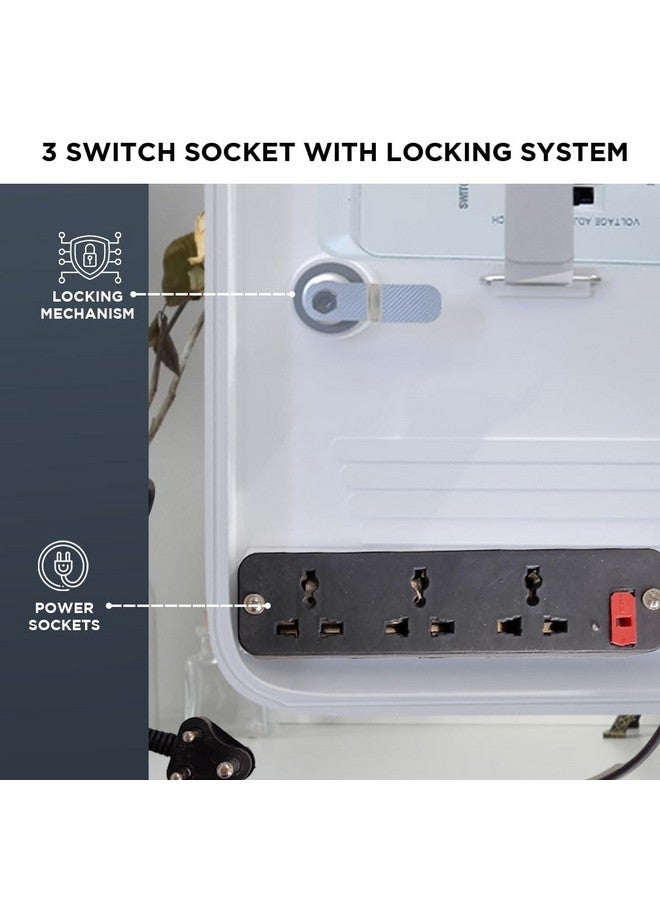 Bectro PVC Junction Box Rack All-in-One Organizer for 4/8 Channel CCTV Systems, DVR, NVR, POE Switch & SMPS | 3 Fused Power Sockets | Indoor & Outdoor Compatible - Image 5