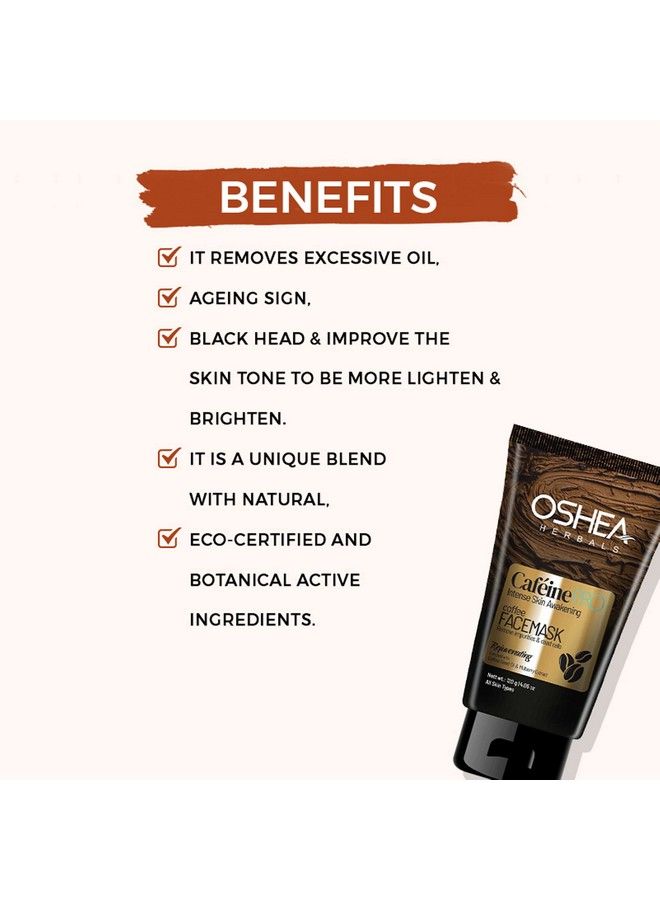 OSHEA Herbals Cafeine Pro Coffee Face Mask For Hydrating & Nourising Dry Skin I Rejuvenating I Enriched With Coffee And Seed Oil 120Gm - Image 4