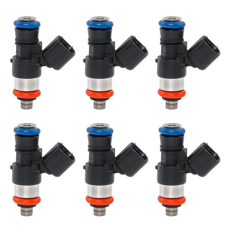 Gledewen Fuel Injectors 0280158091 Compatible with 20072015 Ford Taurus Edge Flex Fusion Lincoln MKX MKT MKS MKZ Mazda CX9 Mercury 35L 37L 4 Holes Replace FJ1000 84212353 0280158077 Set of 6 - Image 2