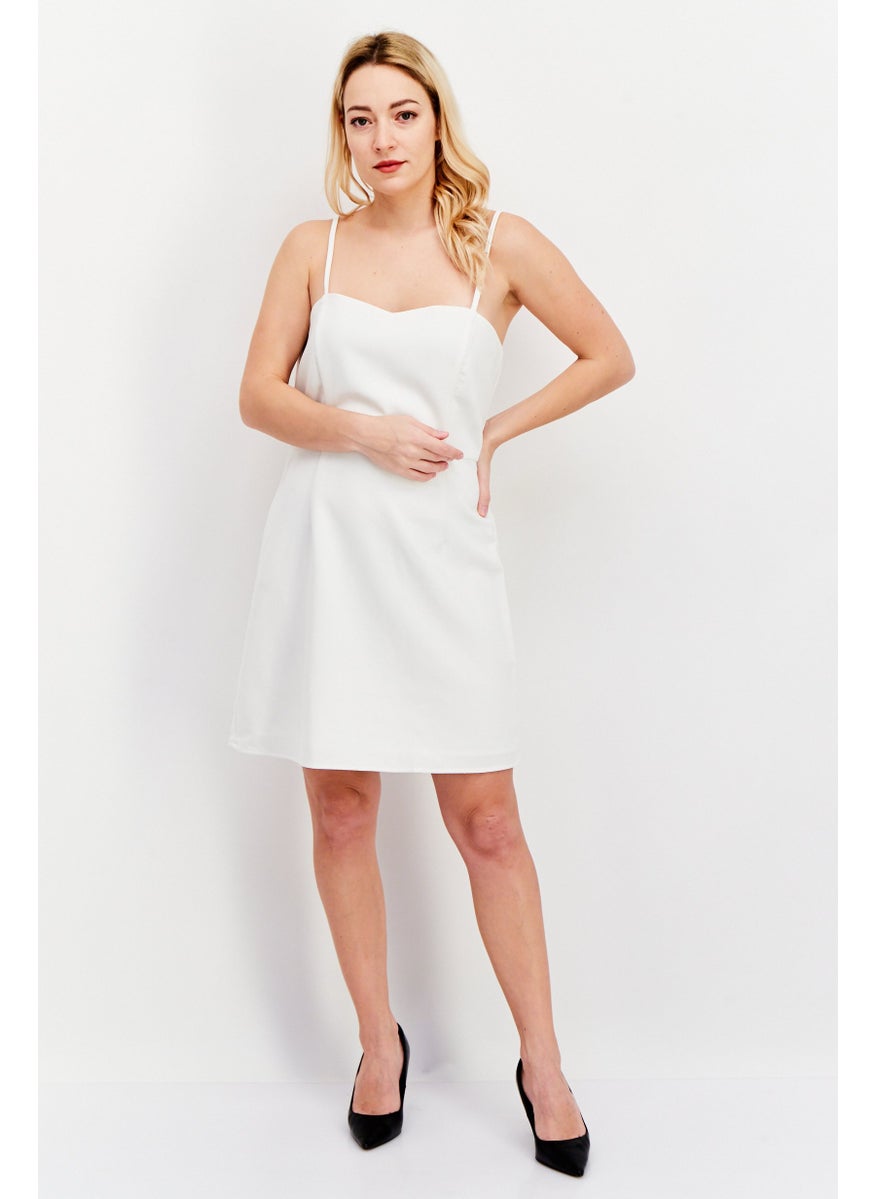 French Connection Women Solid Casual Mini Dress, White  - Image 4