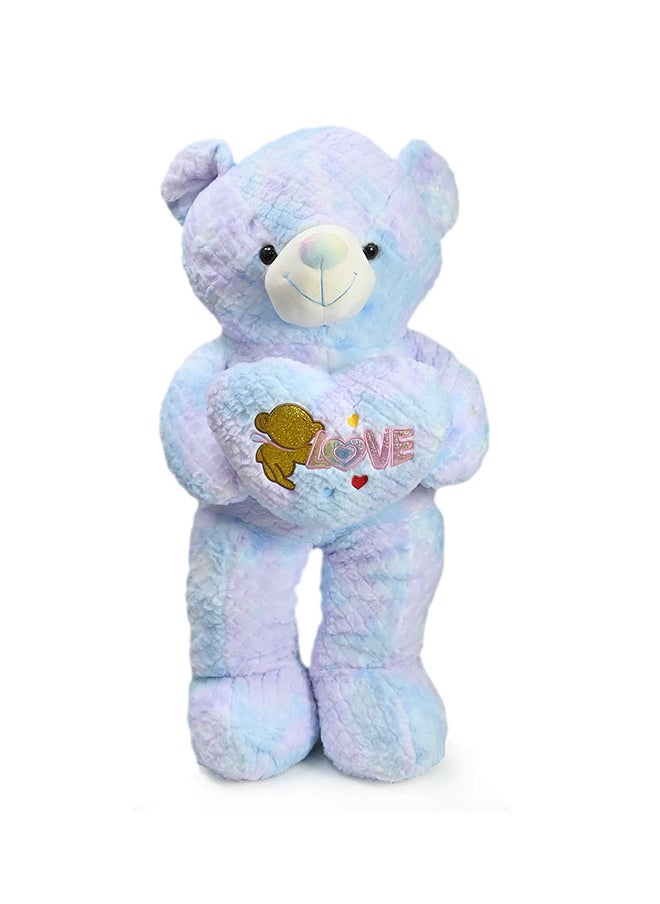 Toyland 90 Cm Multi colour Blue Teddy Bear with Holding Heart Shape for Girls Friend and Couples Anniversary Valentine and Birthday Gift  - Image 1