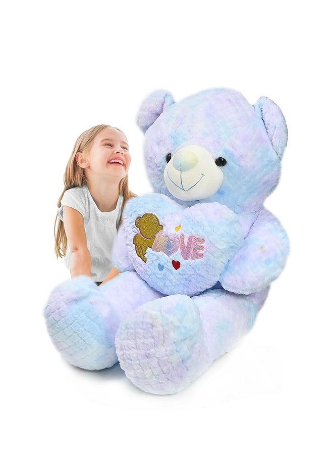 Toyland 90 Cm Multi colour Blue Teddy Bear with Holding Heart Shape for Girls Friend and Couples Anniversary Valentine and Birthday Gift  - Image 2