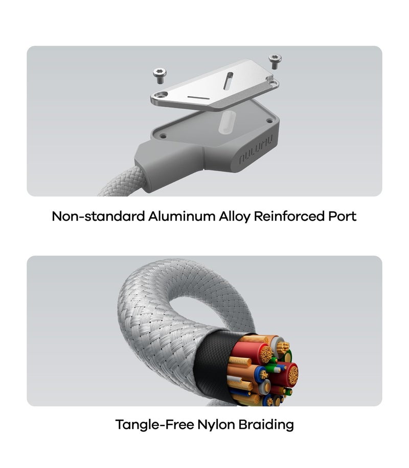 Aulumu M07 240W USB-C to USB-C Cable | USB 3.1 Gen2 10Gbps | 4K@60Hz Video Output Fast Charging | Compatible with iPhone 17/16/15 Pro Max, NVMe SSD, Galaxy S25/S24/S23 Ultra, MacBook Pro - Gray 3.9FT - Image 5