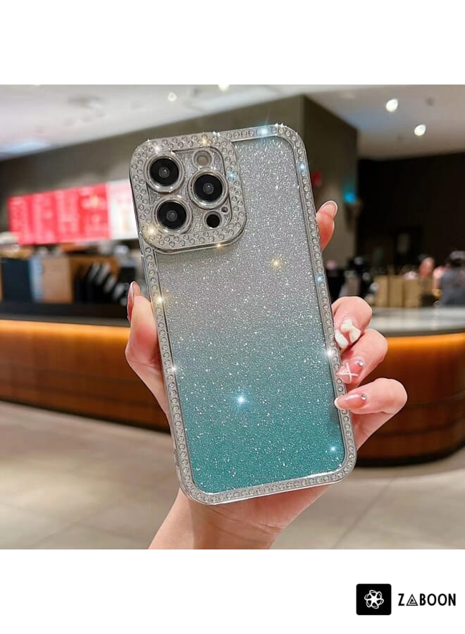 Zaboon Protective Case For iPhone 14 Pro Diamond Gradient Glitter Plated TPU - Image 1