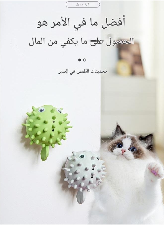 tangs - Catnip Wall Balls, Edible Cat Licking Toy, Cat Chew Toy, Teeth Cleaning Cat Bite Toy, Rotatable Indoor Cat Toy, Cat Energy Ball, Cat Wall Decoration (Green) - Image 1