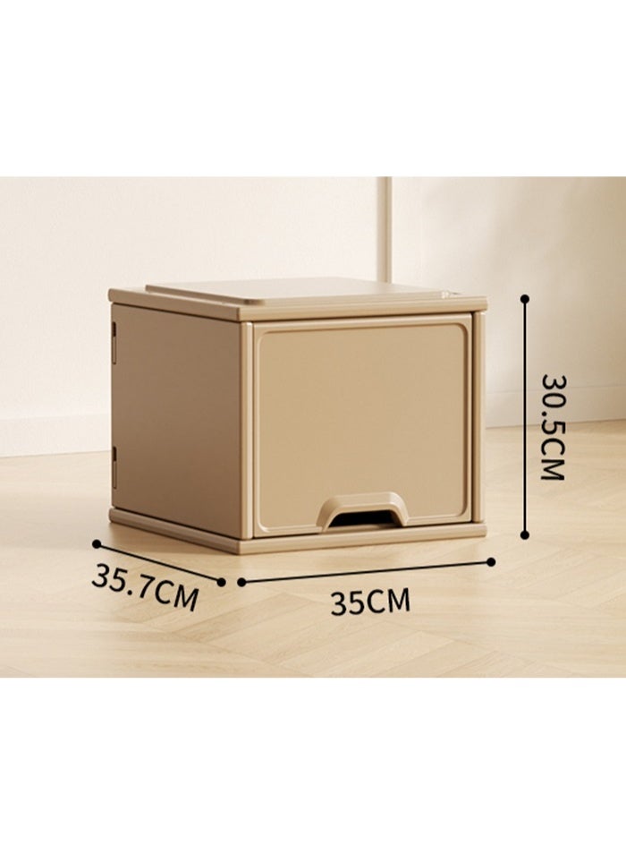 فول جوي خزانة أطفال قائمة بذاتها مصنوعة من مادة صناعية، أفقية، مغلقة من الخلف، مع باب مفصلي، 35.5 × 35.5 × 30.5 سم - Image 2