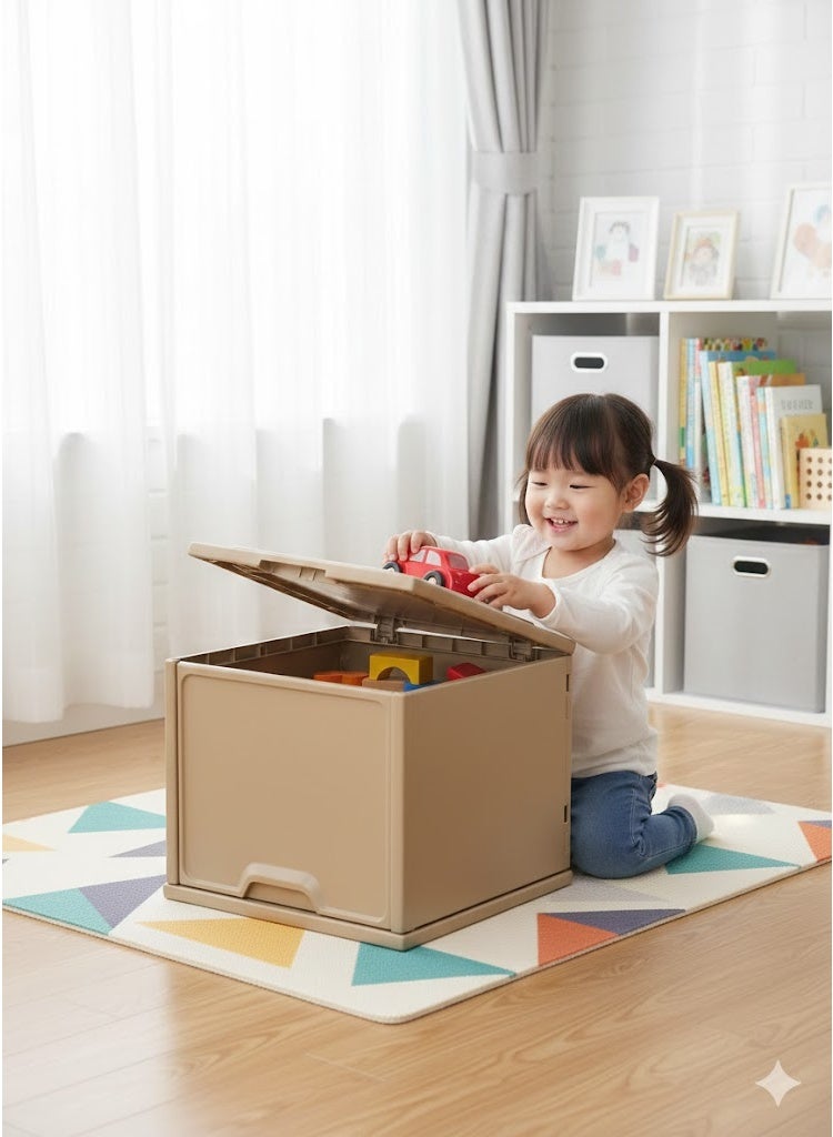 فول جوي خزانة أطفال قائمة بذاتها مصنوعة من مادة صناعية، أفقية، مغلقة من الخلف، مع باب مفصلي، 35.5 × 35.5 × 30.5 سم - Image 4