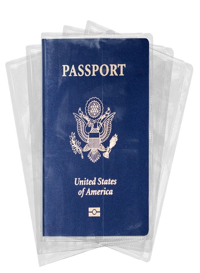 SMLBJUTE Clear Passport Protector Holder Waterproof Plastic Passport Cover Vinyl ID Protector for Travel Document Credit Card, 5 Pack, Waterproof - Image 1