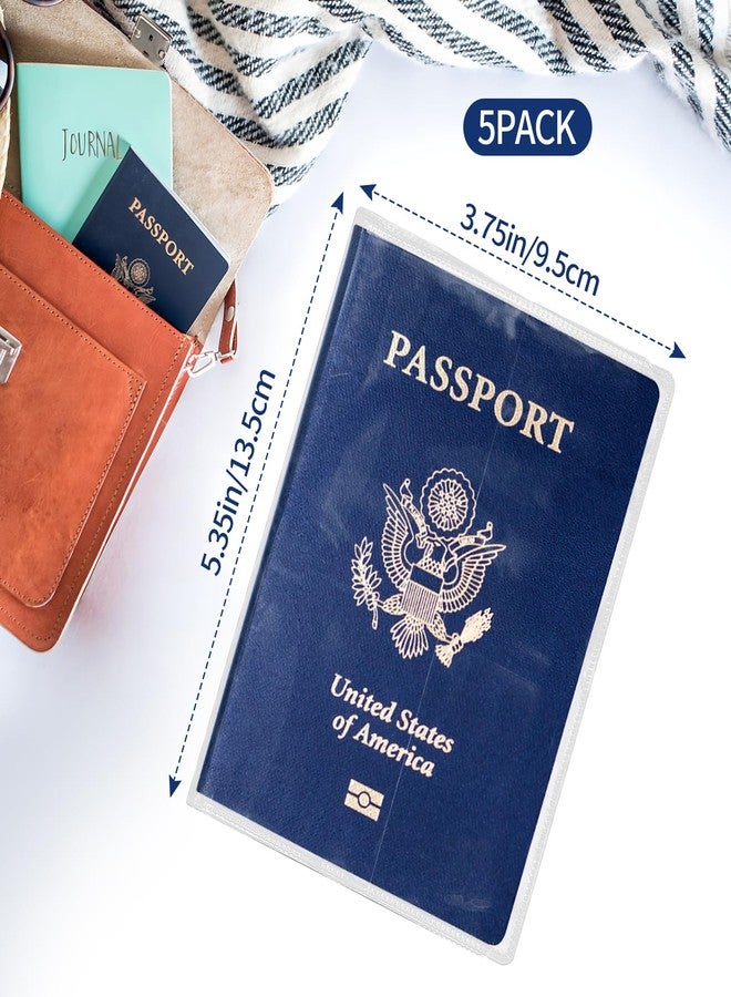 SMLBJUTE Clear Passport Protector Holder Waterproof Plastic Passport Cover Vinyl ID Protector for Travel Document Credit Card, 5 Pack, Waterproof - Image 2