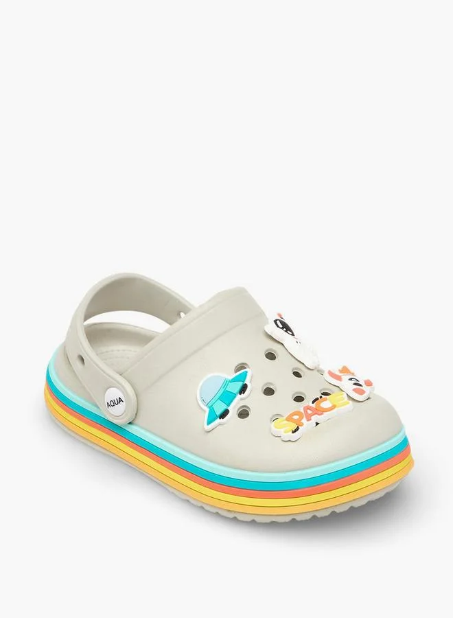 Aqua Boys Space Accent Light-Up Clogs