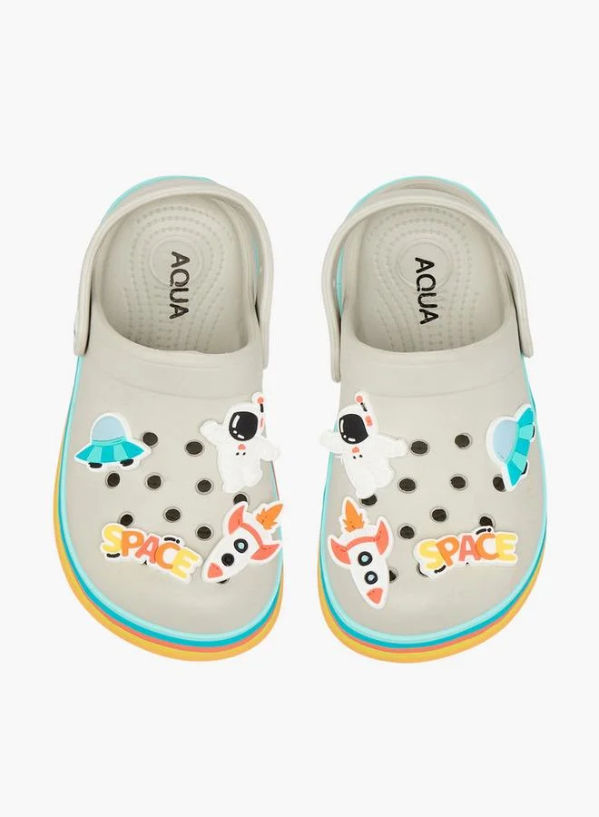 Aqua Boys Space Accent Light-Up Clogs